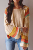Colorblock Bell Sleeve Lightweight Sweater