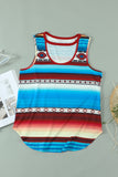 Aztec Geometric Colorful Striped Casual Tank Top