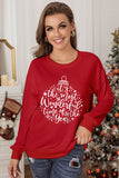 Christmas Letter Graphic Print Crew Neck Sweatshirt