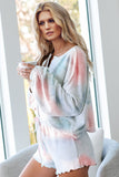 Floral Print White Knit Lounge Set