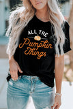 Black Pumpkin Things Graphic Short Sleeve Tee