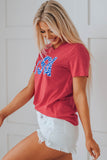 Vintage Washed Cheetah USA Graphic Tee