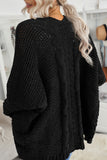 Chunky Knit Solid Cardigan with Pocket