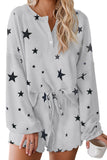 Floral Print White Knit Lounge Set
