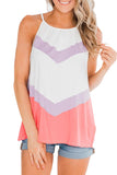 Chevron Leopard Insert Flowy Tank Top