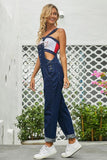 Grommet Detail Light Blue Denim Overall