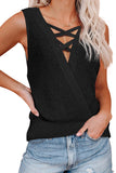 Crisscross Hollow-out Knit Tank Top