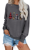 Crew Neck Santa Claus Print Sweatshirt