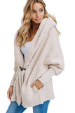 Woolen Fur Horn Button Oversize Jacket