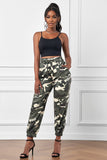 Camouflage Drawstring Elastic Waist Jogger Pants With Pockets