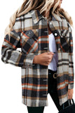 Geometric Plaid Print Pocketed Shirt