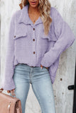 Plush Button Down Pocketed Shirt Jacket