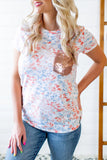 Print T-shirt with Sequin Pocket