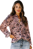 Multicolor Pattern Print Button Down Shirt