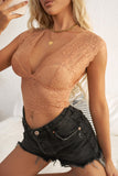 Deep V Neck Lace Sleeveless Crop Top