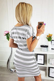 Stripes Pocketed T-shirt Dress with Belt