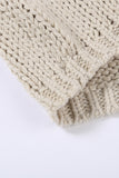 V-neck Knitted Lantern Sleeve Pullover Sweater
