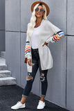 Striped Balloon Sleeve Cardigan