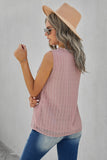 Crochet V Neck Textured Tank Top
