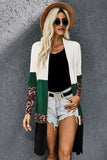 Colorblock Leopard Print Patchwork Knit Cardigan