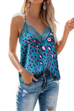 Camel Leopard Print Lace Cami Tank