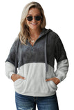 Colorblock Furry Hoodie