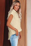 Turn-down Collar Button Front Tank