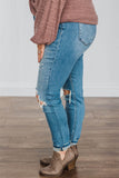 Ripped High Rise Skinny Plus Size Jeans