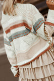 Striped Colorblock Knit Sweater