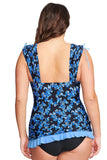 Plus Size Grecian Skater Ruched Tankini