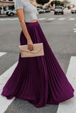 High Waisted Pleated Maxi Skirt