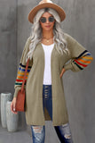 Striped Balloon Sleeve Cardigan