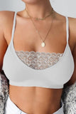 Spaghetti Straps Lace Patchwork Bra