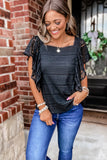 Cascading Ruffle Lace Blouse