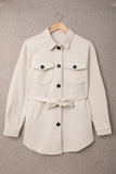 Lapel Button-Down Coat with Chest Pockets