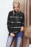 Stripe Tie Dye Cowl Neck Hoodie
