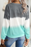 Multicolour Color Block Tie Dye Pullover Sweatshirt