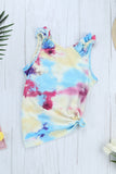 Tie Dye Ruffled V-Neck Tank