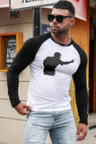 Men's Letter Car Print Color Block Long Sleeve Top