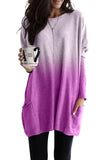 Color Block Pocketed Side Long Top