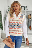 Tribal Print V Neck Knitted Sweater Vest