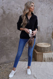 Turn-down Collar Long Sleeve Zipper Fleece Pullover Sweatshirt