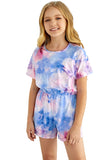 Tie-dye Short Sleeve Little Girl Romper