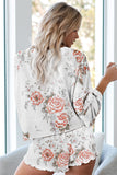 Floral Print White Knit Lounge Set