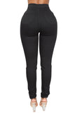 Light Blue High Waist Skinny Jeans with Round Pockets