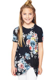 Camouflage Print Twist Girls Tee