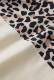Leopard Color Block Cold Shoulder Shift Mini Dress
