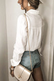Floral Lace Hollow-out Splicing Crinkled Shirt