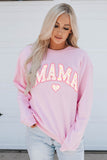 Mama Letter Print Daisy Shading Sweatshirt