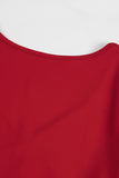 Plus Size Puff Sleeve Wrap V Neck Midi Dress